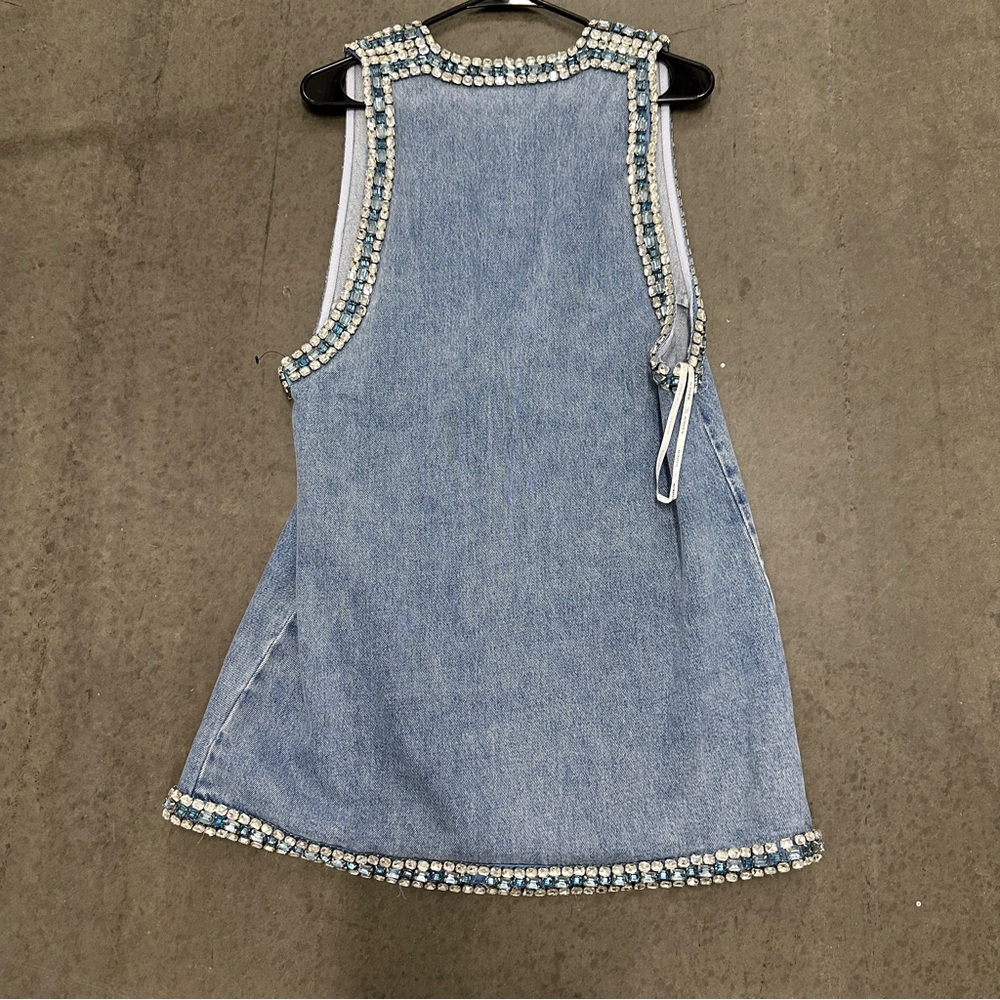 Stevie Embellished Denim Dress Crystals Medium - Picture 6 of 7